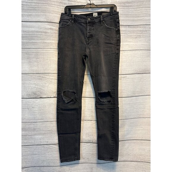 Men's ASOS Black Ripped Skinny Jeans Size 33x32 - Picture 1 of 5